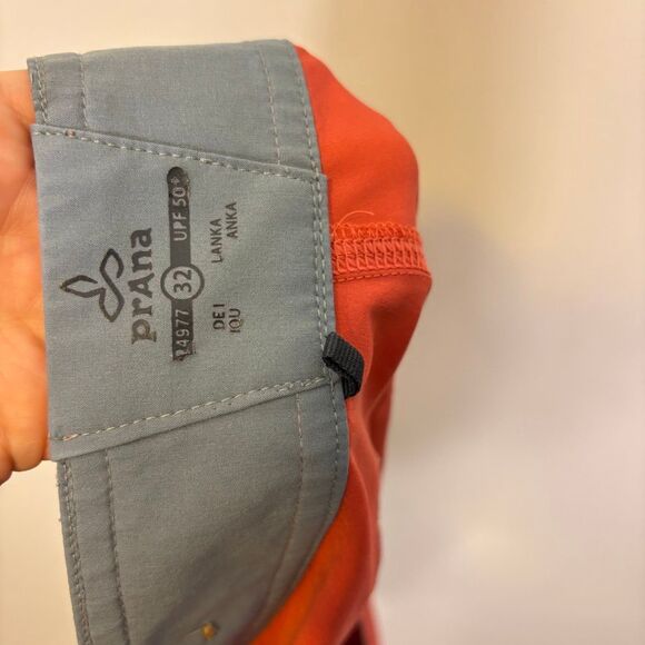 Prana Colorblock Men's Swim Trunks Orange and Grey Size 32 - Picture 6 of 7